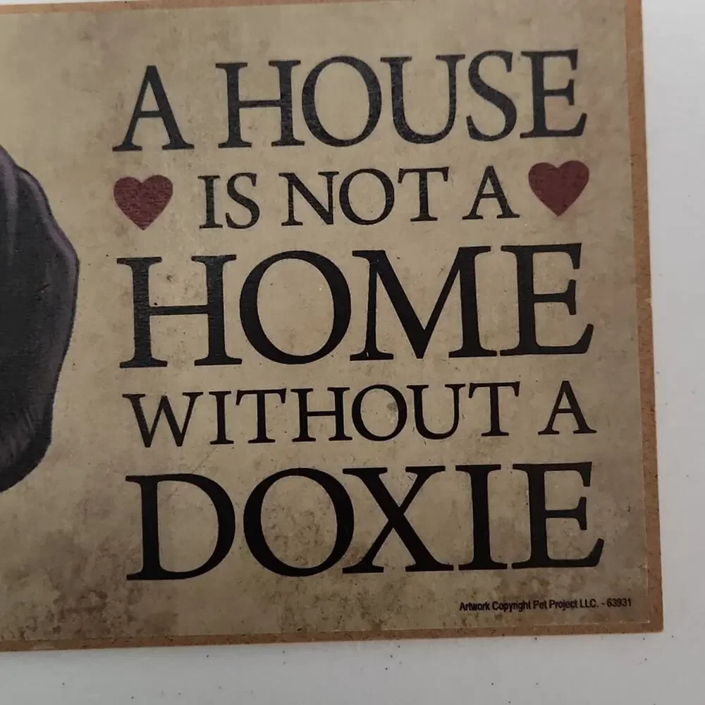 Love & Laughter Doxie 10x5 Wooden Wall Hanger Plaque Made In USA Dog  Decorative